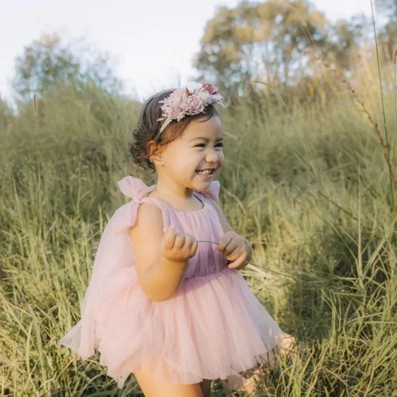 Adorable Pink Tulle Baby Dress - Picture 3 of 4